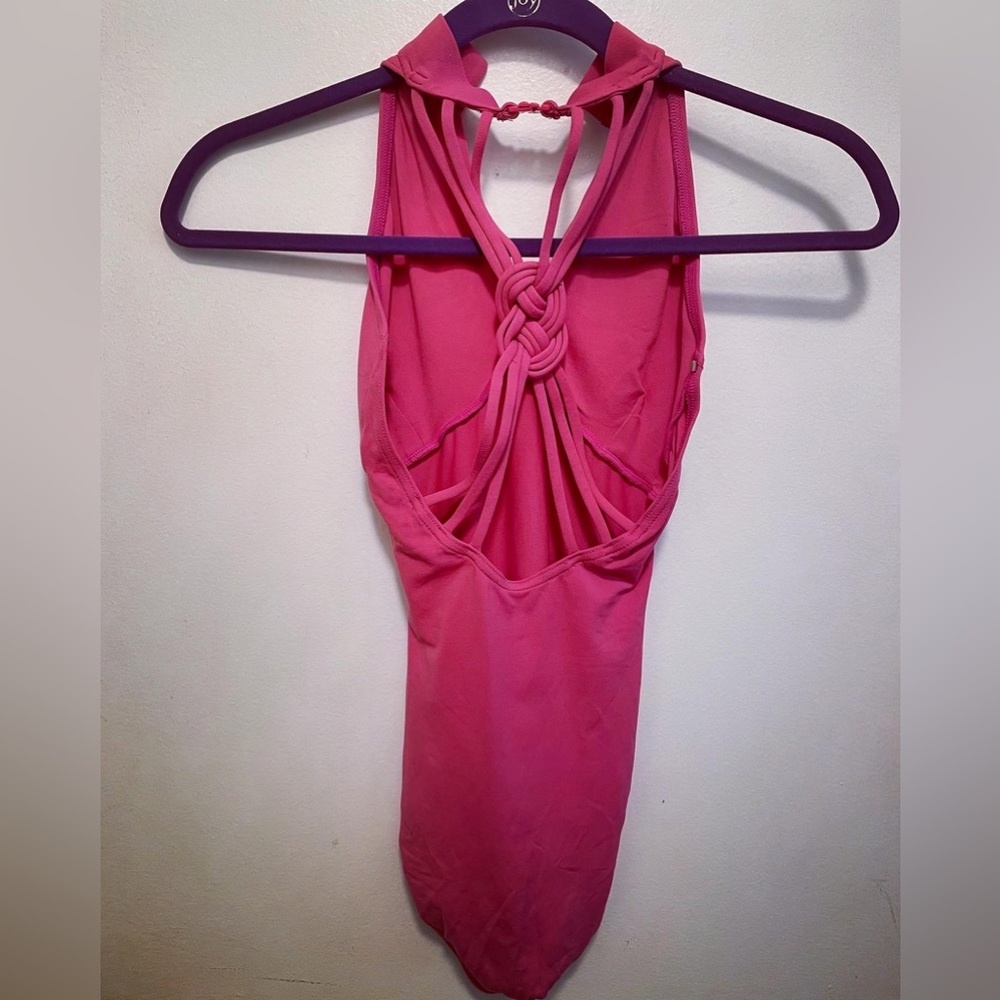 S pink, strappy back leotard